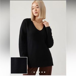 Athleta Hanover merino wool v neck sweater